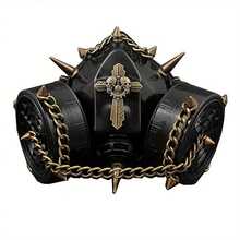 Steampunk Spike Punk Goth Gas Mask Men/Women Cosplay Costume Masquerade Mask - Black - View 1