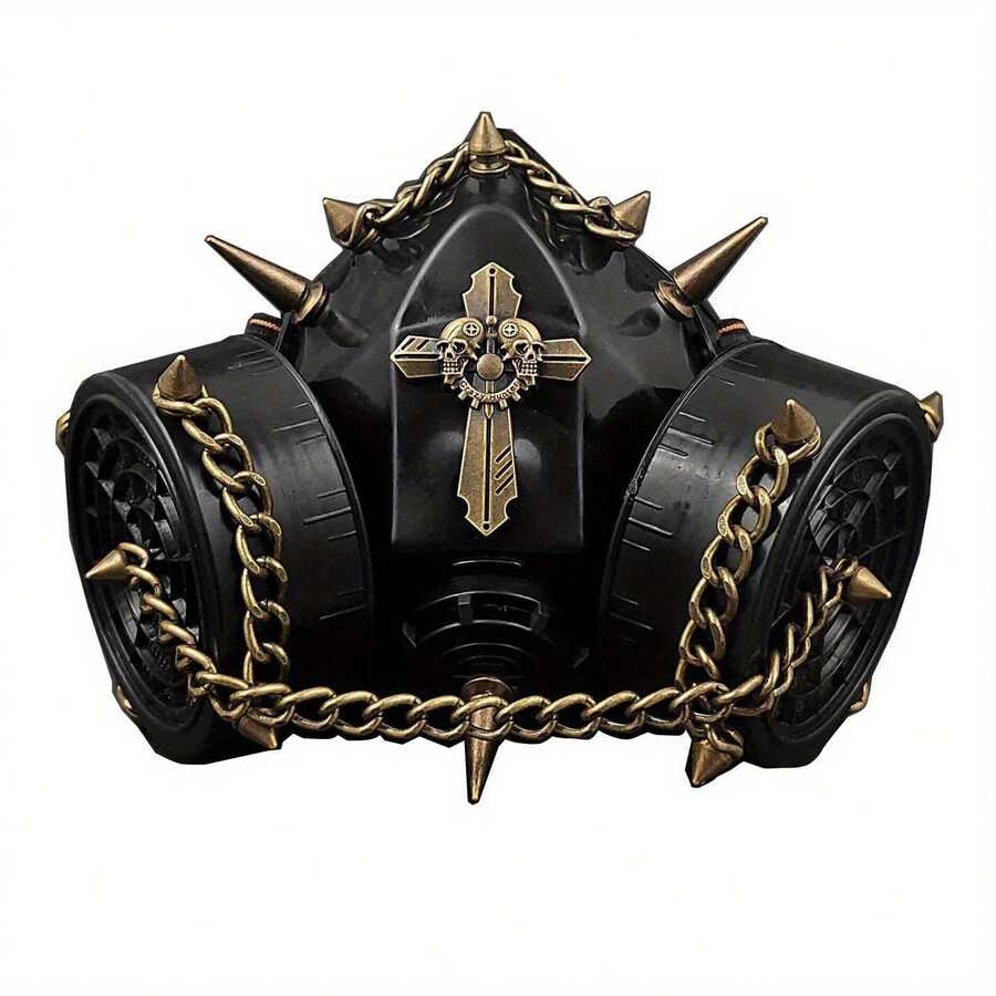 Steampunk Spike Punk Goth Gas Mask Men/Women Cosplay Costume Masquerade Mask - Black - View 1