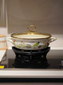 1er Série d'ustensiles de cuisine en émail aromatique de luxe et légers, boîte de rangement en émail, marmite en émail, bouilloire en émail, bassin en émail, un stockage raffiné pour les ingrédients délicats, un élément essentiel et élégant pour des créations culinaires charmantes, un choix élégant pour une préparation de boisson raffinée
