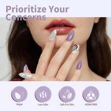 CANNI Dark Red Gel Nail Polish, 1Pcs Burgundy Red Gel Polish Deep Red Color Nail Polish Gel High Gloss Soak Off U V Gel Nail French Nail Manicure Salon DIY - Màu tím nhạt - Xem 6