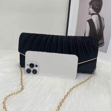 Elegant Pleated Evening Bags, Black And Apricot Envelope Dinner Bags For Parties, Weddings And Banquets. Perfect Handbags For Ladies