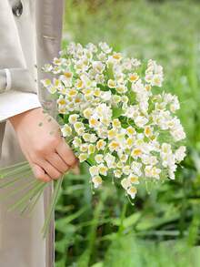 1PC/4PCS/8PCS 14.96Inch Artificial Linghua Fake Plastic Plant UV Protection Suitable For Bedroom Dining Table Office Vase Decoration 5 Colors