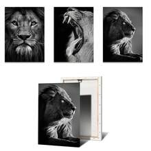 1 pieza /Set de 3 Pósteres de arte de pared con opción de marco, animales vintage, póster vintage de león, póster vintage para habitación, bar, cafetería, decoración de habitación linda sin marco/con marco de lienzo