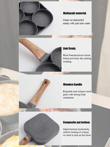 1pc Egg Frying Pan, Non Stick Pancake Frying Pan, Granite Egg Frying Pan With Heat-Resistant And Cooking Handle, Multifunctional Breakfast Frying Pan, Suitable For Gas Stoves And Induction Cookers