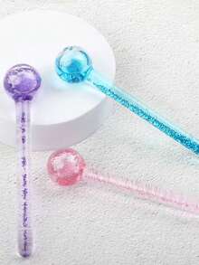 1 pieza Bola masajeadora de vidrio - Bola de masaje de cristal rosa para terapia de hielo, Belleza, Productos de cuidado de la piel, Spa, Autocuidado, Herramientas de cuidado de la piel, Cuidado facial, Suministros de esteticista, Masaje, Herramienta de masaje facial, Rodillo facial, Rodillo de hielo, Rodillo de hielo para la cara - Multicolor - Ver 6