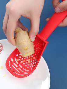 1pc Multifunctional Kitchen Grater, Masher, Strainer, Ginger-Garlic Mincer, Potato Ricer, Egg Separator Spoon - Multicolor - View 5