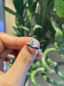 1pc Silver Color 3ct Moissanite Women's Engagement Ring With GRA Certificate