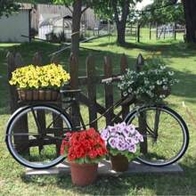 5/10pcs Outdoor Decorative UV-Resistant Artificial Pansy Flowers - Vibrant Yellow, Red And White Blooms, Suitable For Garden, Porch, Patio And Windowboxes Decoration, Vintage Wreath-Shaped Flower Pots, UV-Resistant Artificial Outdoor Florals