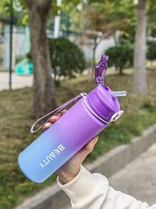 (Suitable For Boys & Girls, 6 Colors Available) Student Water Bottle, Suitable For Kindergarten, Hydration Reminder, With Measuring Cup. 1pc 800ml Water Bottle With Strap, Leakproof, Shockproof, Portable - Suitable For Travel, Outdoor Activities