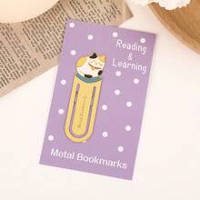 AHLGCAFT Cartoon Cat Hollow Metal Bookmarks, Cute Style Series, Ideal Creative Gift For Book Lovers, Students, And Office Friends,School Supplies,Back To School - Gold - View 13