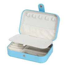 Caixa de joias personalizada e personalizável, dupla camada, grande capacidade, letra inicial personalizada, caixa organizadora de joias portátil para anéis, colares, brincos, estojo simples para joias, presente para namorada, mãe, madrinha