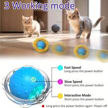 猫咪狩猎玩具套装，电动猫球玩具，USB 充电，带灯，宠物追逐狩猎玩具，宠物用品，幼猫用品 - 彩色 - 查看 7