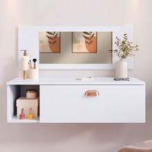 Joy Hanging Dressing Table With Mirror, Drawer, Niche, Divider, Shell Handle