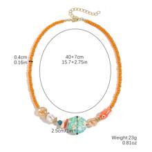 1 colar versátil de contas multicoloridas com estilo praiano e estrela do mar, conchas e elementos de peixe, ideal para mulheres, turistas, férias, viagens em ilhas, piqueniques, festivais de música de verão e festas na praia (cores e quantidades de contas aleatórias)
