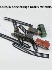 1 Set realistisch elektrische klassische Zugstrecke Bausatz Modelleisenbahnspielzeug Set, zufällige bunte Zubehörteile