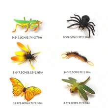 8pcs/12pcs Large Size Insect Toy Models, Scientific Cognitive Puzzle Toys, Realistic PVC Material Bugs, Spider Butterfly Dragonfly Ladybug Etc, Birthday Party Cake Topper Insect Figurines, Fool's Day Prank Toys