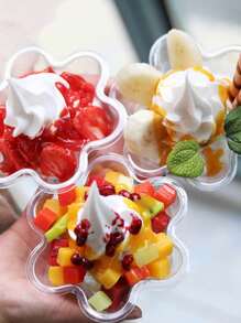 10 piezas/1 pieza - 8 onzas. Tazas de postre, pequeños tazones de plástico transparente desechables para fiestas para helados, parfait, frutas, tentempiés