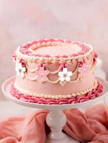 60pcs Sakura Cupcake Toppers, Wafer Paper Flower Cupcake Decorations, Suitable For Baby Shower, Wedding, Birthday Party Decor - Multicolor - View 4