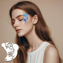 16pcs Reusable Washable Flexible Face Paint Template, Double-Sided, Easy To Clean, Suitable For Halloween Party/Ball And Other Events