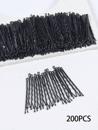 200/150/100/50 stycken 5 cm svarta minimalistiska hårspännen i enfärgat för kvinnor, lämpliga för kvinnor, flickor, svarta håraccessoarer, små svarta spännen, huvudbonader, hårnålar, frissiga spännen, vågspännen, hårspännen för kvinnor, skolgrejer