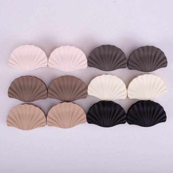 12pcs Shell Shape Women Hair Accessories, Cute Bohemian Party Street Style ABS Plastic (ABS Resin) Hair Clips, Hold Hair Firmly Without Slip And Falling Off, Suitable For Thick And Thin Hair Summer Hair Claws Claw Clips Hair Jaw Clip Hair Clamps Hair Clutch Hair Catcher Clip