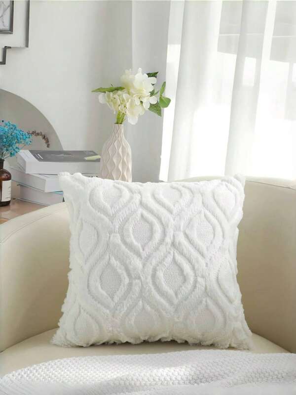 Soft Faux Wool Sofa Throw Pillow Cover, For Sofa, Bed, Living Room, Dining Room, Home Decor, Solid Color Accent Cushion Cover, Daily Home Office Back Cushion Cover