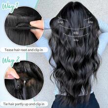 Long Synthetic 4pcs/Set Clip In Hair Extenstion 20inch Water Wave 11clips Wavy Hairpiece Clip On Hair Extensions Heat Resistant,Cheap Curly Hair