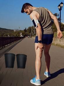 1 par, Nuevas protecciones de pierna para el verano de 2025, Cubierta de compresión para la pierna para deportes al aire libre y fitness, Cubierta de compresión para el muslo, Cubierta de protección de compresión muscular para la pierna, Cubierta de compresión elástica universal para hombres y mujeres para correr, baloncesto y otros deportes, Accesorios de gimnasio