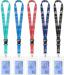 5 Pack Lanyard With Waterproof ID Badge Holders For Cruise Ship Cards, Essentials For Royal Caribbean, Carnival, NCL Cruise 2025 (Mix) - Mix - View 2