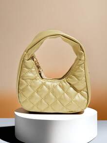 儿童时尚刺绣新月形手提包，女孩休闲格纹零钱包，口红盒，柔软时尚小袋，理想的节日礼物