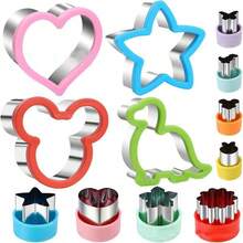 1/2/4/12 szt. foremka do kanapek z kreskówek, foremka do kanapek, foremka do ciastek, foremka do owoców i warzyw, szczypce do żywności Bento Box, dinozaur, gwiazda, kwadrat, w kształcie serca, odpowiednia do kuchni, jadalni, aktywności na świeżym powietrzu, spotkań, przyjęć, majsterkowania, akcesoriów kuchennych i niezbędnych artykułów do jadalni na świeżym powietrzu - Wielokolorowe - Zobacz 8