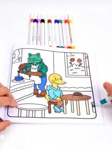 1pc Cozy Crime Scenes: 42 Page Coloring Book For Adults And Teens, Super Cute Designs Of Cozy, Hygge Spaces For Relaxation (Cozy Spaces Coloring) Gifts For Friends & Couples & Family Back To School, For Relaxation [Hand-Drawn Essential] Cozy Coloring Book For Beginners, Sketching And Relaxation, Bold And Simple Large-Scale Designs