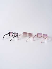 1pc Fashionable Pink Ombre Oversized Square Frame Fashion Glasses Christmas Winter Christmas Gifts