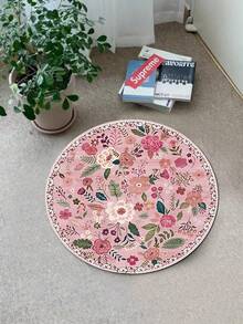 1pc Floral Carpet, Profuse Flowers, Decorative Carpet, Home Decor Carpet, Exquisite Edging, Skin-Friendly, Odorless, Washable Carpet, Rug, Living Room Decor Carpet, Bedroom Decor Carpet, Bathroom Decor Carpet, Study Room Decor Carpet, Wardrobe Decor Carpet - Multicolor - View 4