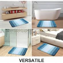 New OLANLY Bathroom Rug Set 2 Piece, Soft Absorbent Microfiber Bath Mats And U-Shaped Contour Toilet Rug, Non-Slip, Machine Wash Dry, Plush Shaggy Bath Mats For Bathroom (24"X16"+24"X20", Peacock Blue) - 孔雀藍 24 英寸 x 16 英寸 + U 形 24 英寸 x 20 英寸 - 查看 8