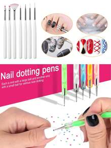 22-Piece Manicure Set: Nail Lamp, Nail Grinder, Nail Art Pens, Dotting Pen, Nail Jewelry, Finger Separators, Cuticle Pushers, Cuticle Nipper, Metallic Nail Lines, Nail Brushes