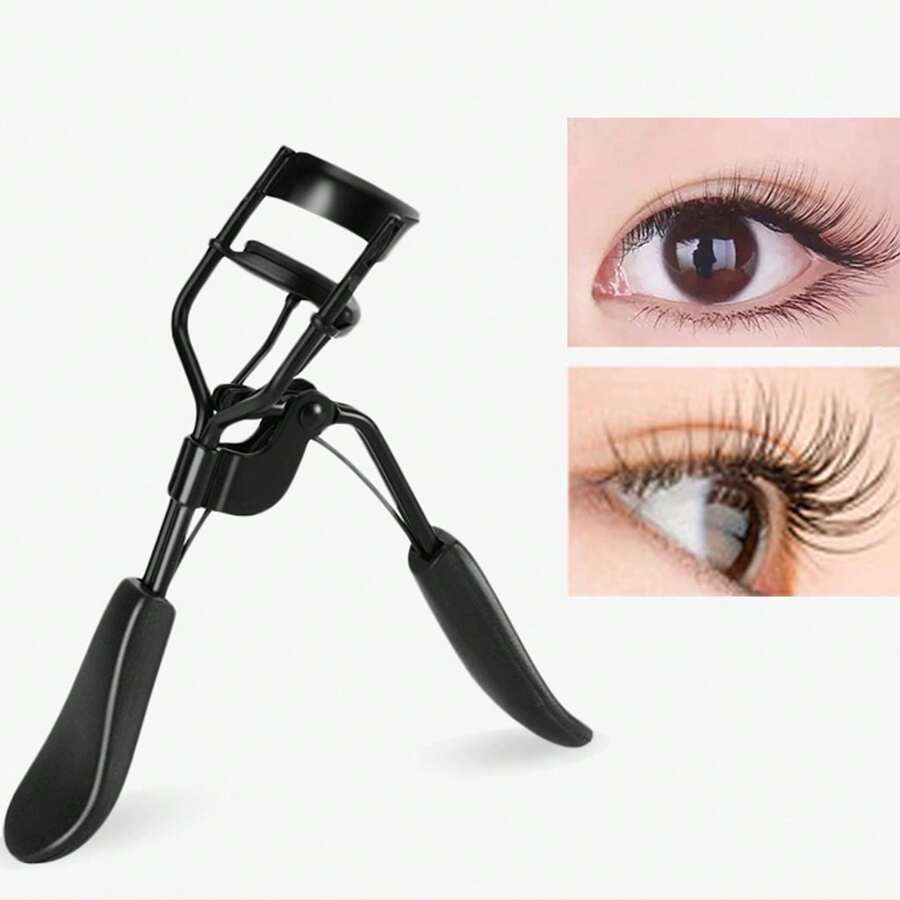 1 Peça Modelador de Cílios, Modelador de Cílios de Silicone Moderno em Formato de Coração com Pente, Ferramenta de Maquiagem para Ondular Cílios em Aço Inoxidável - Preto - Visão 1
