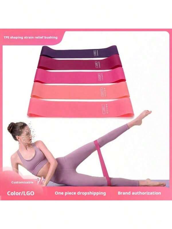 5 pièces Bandes de résistance Cercles de fitness Bandes de formation de yoga (Les photos du produit peuvent avoir une différence de couleur par rapport à l'article réel)