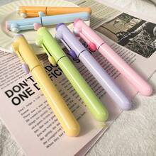 6支装粉彩荧光笔创意软头套装圆形卷笔装扮荧光笔素描关键笔记 - 愛心 - 查看 5