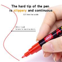 硬头笔尖按压式细头丙烯马克笔，240色/168色/120色/84色/60色/36色。学习专业绘画、绘图、勾线和边缘彩色丙烯马克笔 1.0mm 线条绘图笔 防水且可堆叠颜色 DIY 涂鸦着色布/木材/金属/塑料/玻璃/陶瓷/石头/鞋子学校用品，返校 - 彩色 - 查看 3