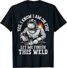 Camiseta con chistes y frases graciosas sobre soldadores, técnicos y humor de soldadura - Negro - Ver 1