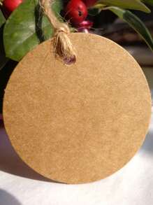 100pcs Round Gift Wrapping Tags, Vintage Paper Gift Decoration Cards For Birthday Party,Christmas