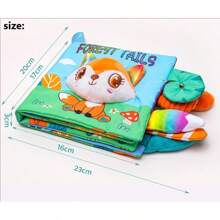 Soft Baby Book High Contrast Baby Toy, Touch And Feel Wrinkle-Free Cloth Book Baby Toy, 3D Animals, Made Of Fabric, Bright Colors, Christmas Stocking Filler Gift For Newborn Boys And Girls 0-6-12 Months