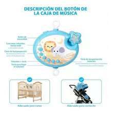 Móvil Musical Para Cuna Sonajero Giratoria Con Proyector Luz - Azul - Ver 6