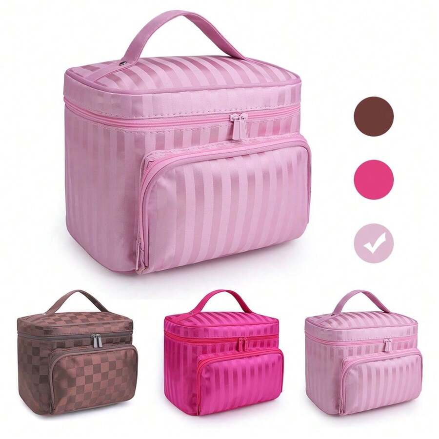 SUPTREE Makeup Bag Travel Cases Cosmetic Bag With Handle For Women Men Travel Organizers Pink - Pink - View 1