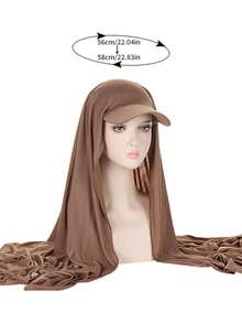 1件装女士宽檐头巾帽，围巾一体式帽子，适合日常佩戴，可作头发、睡眠帽、睡帽等。 - 純色 - 查看 7