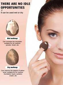 5/10/20/30/40/50/60/80/100pcs Makeup Tool Kit Set, Includes: 10 Liquid Foundation Makeup Sponges, 10 Mini Liquid Foundation Makeup Sponges, 10 Triangular Powder Puffs, 10 Face Makeup Air Cushion Puffs, 10 Mini Face Concealer Makeup Air Cushion Puffs