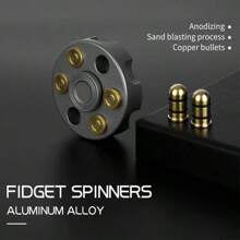 1 pieza Revolver Spinner - Plataforma giratoria de revólver - Juguete de aleación de metal puro - Juguete antiestres - Regalo perfecto - Regalo para fans de lo militar - Adorno de escritorio