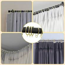 10Pcs/30Pcs/50Pcs 1.5-Inch Open-Hole Metal Curtain Rings, Hanging Rings And Hooks, For Curtain Rods, Shower Curtains, Living Room, Bathroom (Gold, Black, Silver)