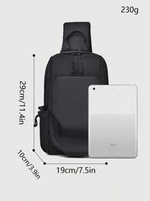 1 Pc Multi-Pocket Nylon Crossbody Bag Shoulder Bag Chest Bag Anti-Theft Lightweight Suitable For Travel Shopping Leisure